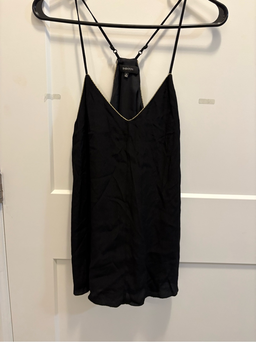 Babaton Black Slip Tank with Gold Accent #128